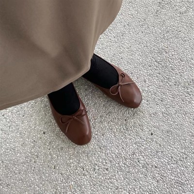 平底豆豆黑色单鞋女鞋子2021z年新款软底一脚蹬豹纹小众设计春秋