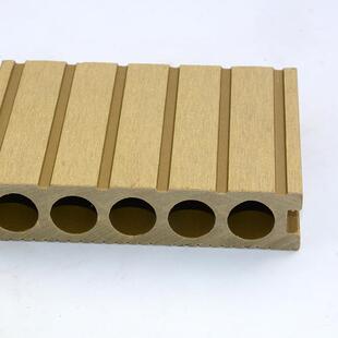 pe圆孔共挤木塑地板园林景观户外生态地板140H30别墅凉亭木塑地板