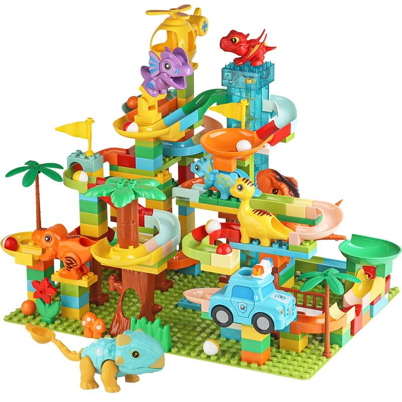 大颗粒电动恐龙轨道积木百变滑道滚珠小球儿童P男女孩益智拼装玩,玩具/童车/益智/积木/模型,普通塑料积木,淘宝优惠券,粉丝福利购,淘宝优惠卷