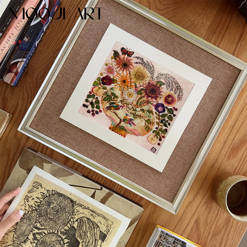礼赞】木吉复古彩k色小众艺术装饰画卧室床头挂画客厅沙发壁画图片