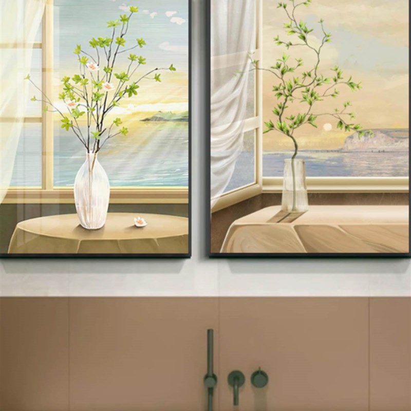 简约防水防潮卫生间装饰画免打孔洗手间轻奢挂画酒店宾.馆浴室壁图片