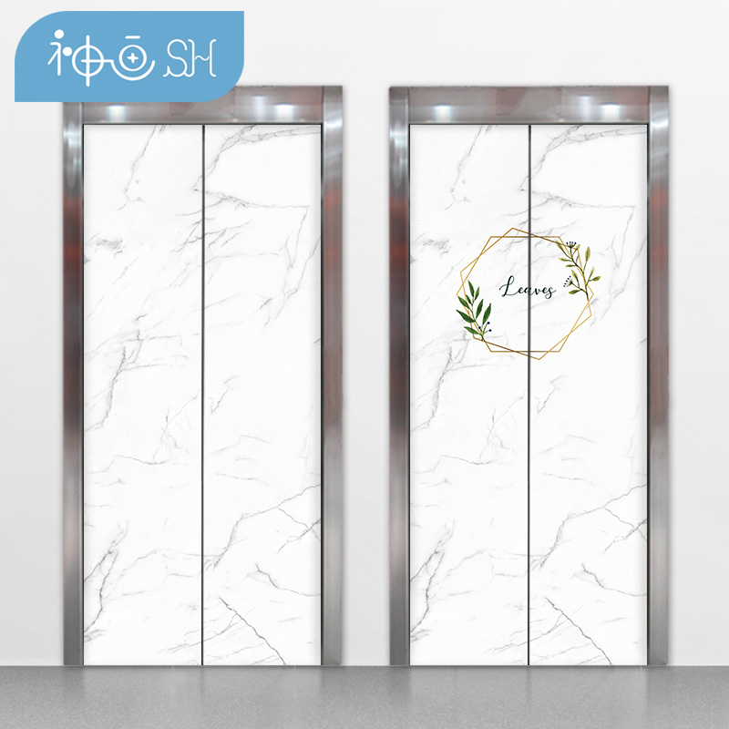 仿大理石纹电梯门l贴纸 个性电梯装饰画自粘电梯贴纸 北欧简约素图片