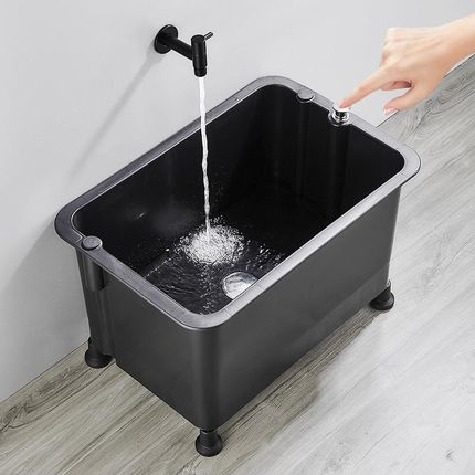 拖把池移动落地卫生间阳台家用水池商用墩布O池拖布池不锈钢置物