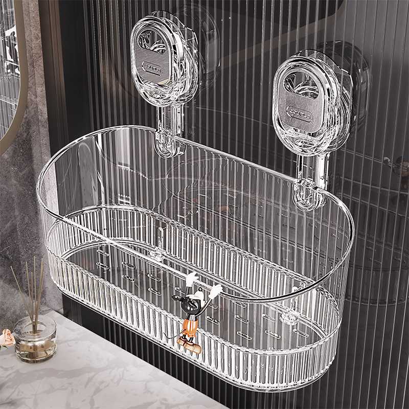 吸盘置物架家用浴室墙上免打孔无痕壁挂收纳盒卫生间洗漱台置物架