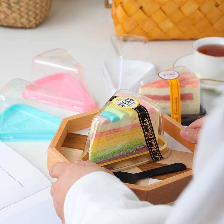 三角形蛋糕盒8寸慕斯切件透明塑料盒烘焙西点盒烘焙千层蛋糕盒子