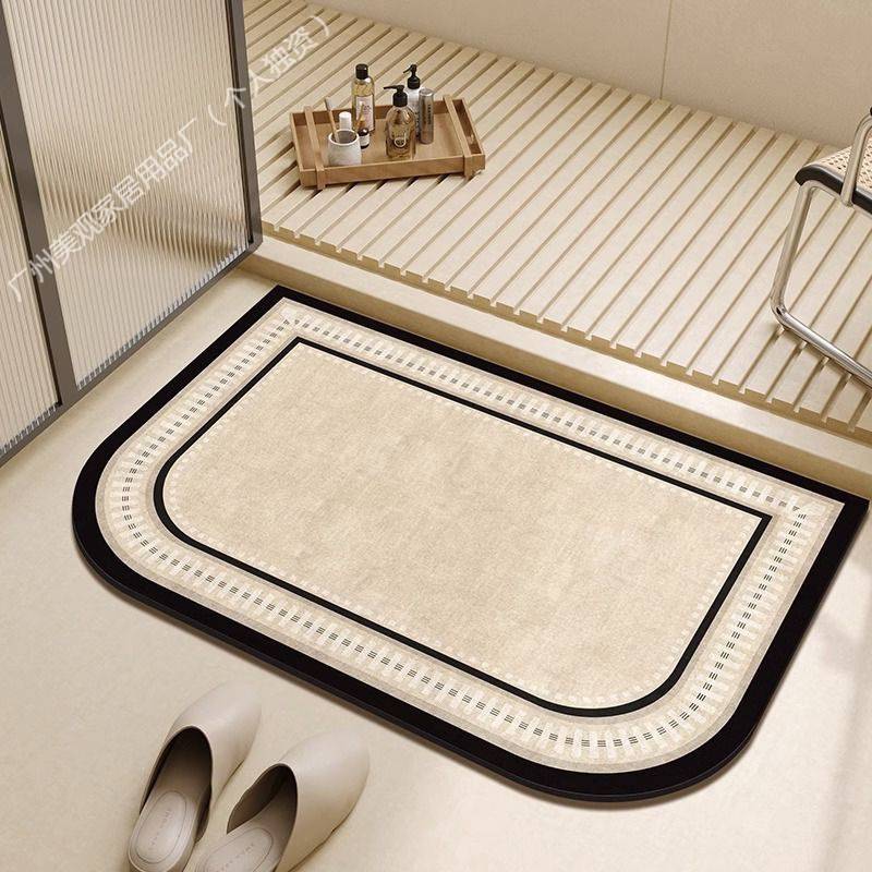 软硅藻泥轻奢吸水地垫浴室入户门口垫耐脏防滑脚垫厨房速干沥水垫