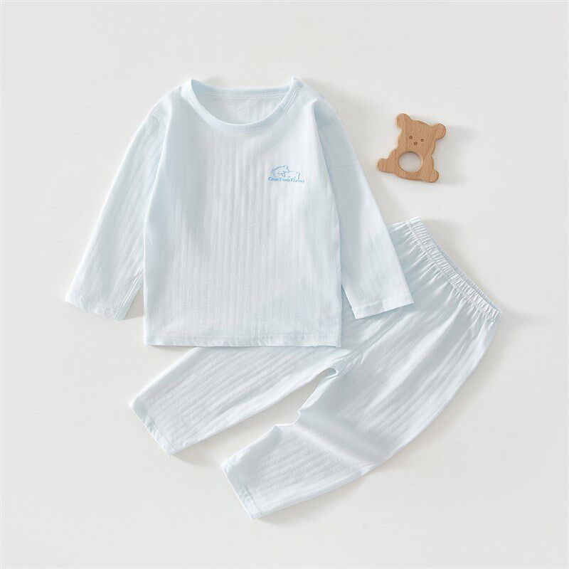 婴儿衣服夏季薄款纯棉分体套装夏日长袖套头宝宝夏装a类儿童夏天9