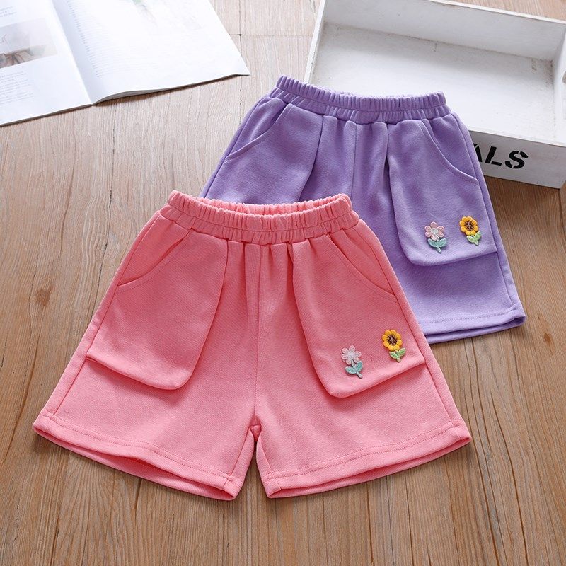 2025夏季新款棉质女童裤子宝宝短裤宽松休闲沙滩裤韩版洋气童装潮