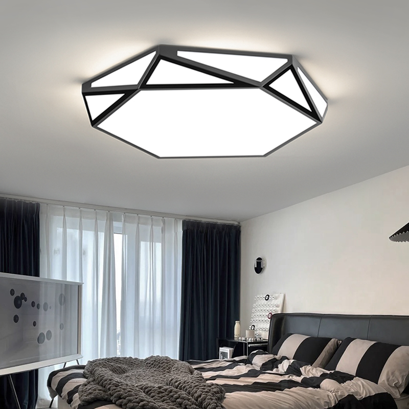 卧室主卧2025年新款吸顶灯现代简约工业风极简几何男生房间灯具
