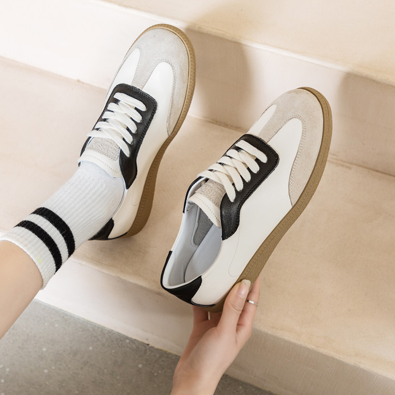 欧货软皮软底旅游鞋女2024新款真皮单鞋女平底鞋休闲板鞋女德训鞋,女鞋,德训鞋,淘宝优惠券,粉丝福利购,淘宝优惠卷