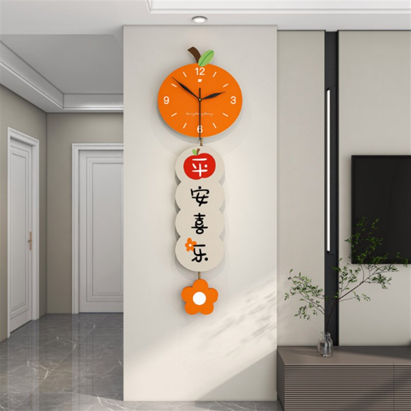 新款网红钟表客厅简约现家用玄关装饰时钟挂墙个V性创意时尚挂钟