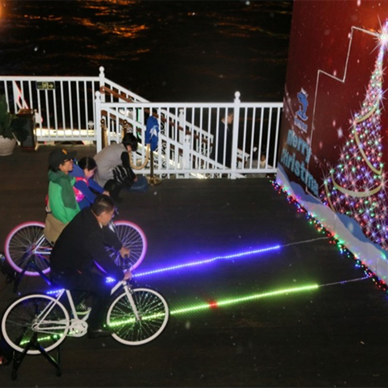 活动家装发电单车12V跑马流水变色效果led可控灯带灯条亮起设备