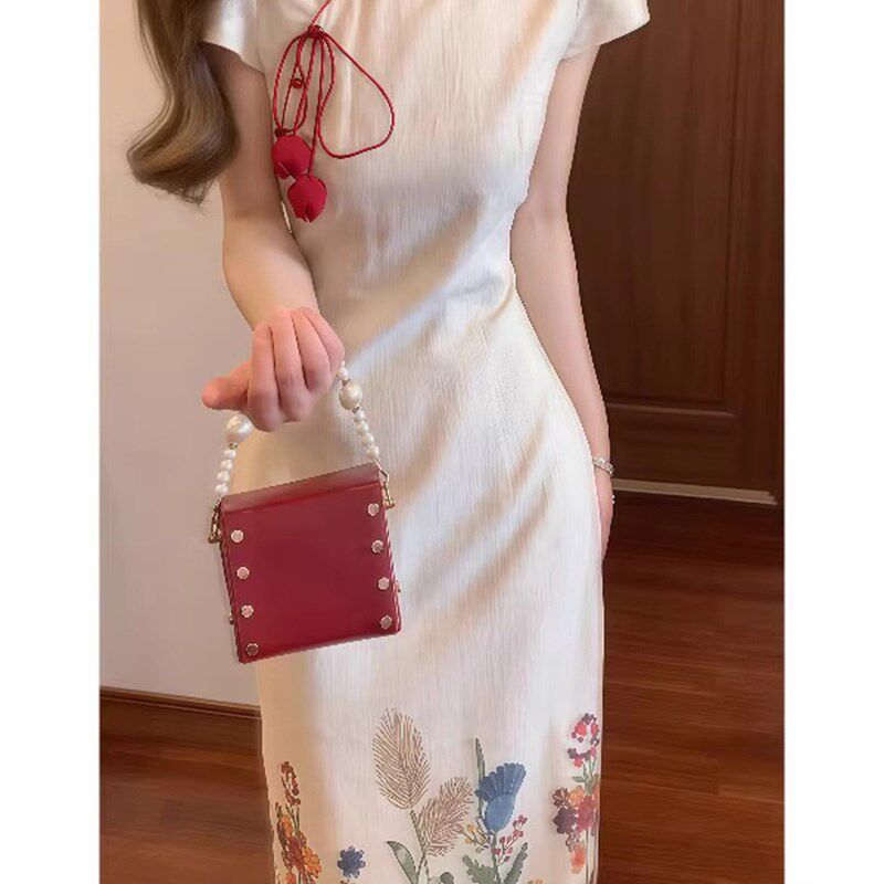 【花禧】新中式国风温婉大气改良版旗袍连衣裙修身显瘦气质长裙95