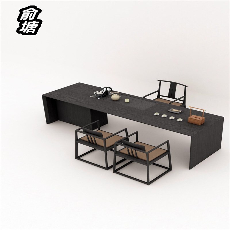 新中式胡桃木茶桌2024新款高端实木禅意办公泡茶室泡茶台别墅家用