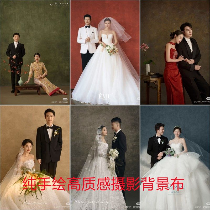 影楼婚纱写真背景肌理复古儿童油画纯手绘背景摄影拍照油画背景布