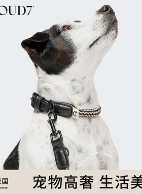 德国cloud7仙人掌皮狗狗宠物项圈小中大型犬皮脖圈牵引绳子