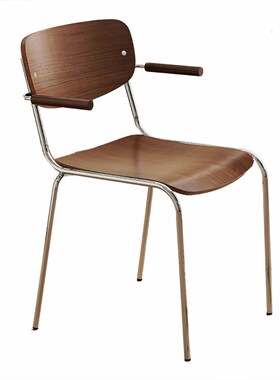 侘寂风悬挂餐椅家用极简扶手书桌椅设计师办公铁艺靠背复古椅子