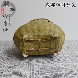 手工精编大鱼篓竹编篓子竹筐茶叶采摘篓背篓竹篮表演道具