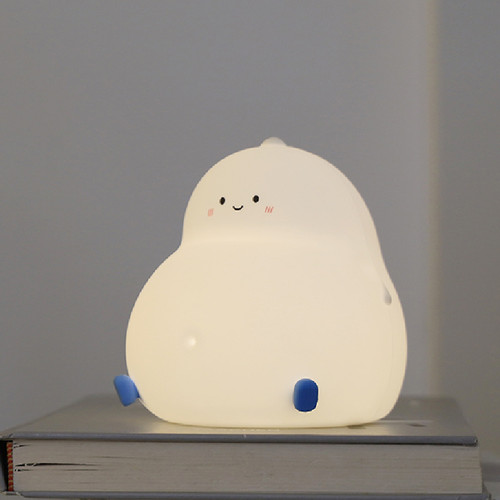 大肚龙硅胶小夜灯爱互动暖光拍拍灯三档床头定时伴睡眠充电台灯