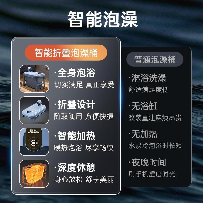 浴缸家用泡澡桶大人折叠泡浴桶儿童洗澡桶冬天加热保温浴桶坐浴盆