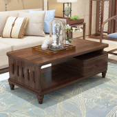 全实木茶几客厅电视柜带抽屉小户型创意茶桌