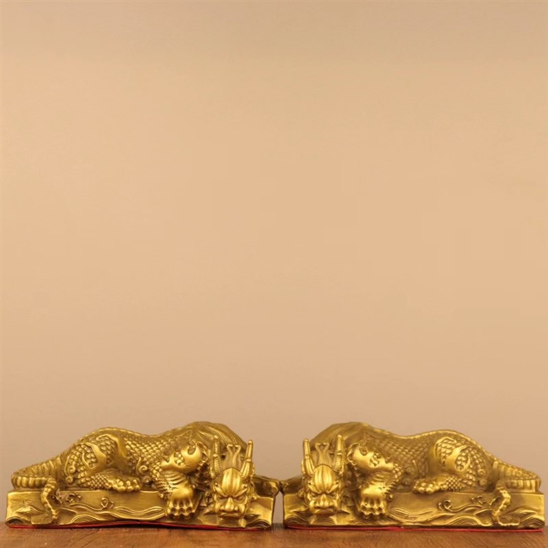 纯铜蚣蝮龙生九子之一避水兽吸水吐水瑞兽酒柜玄关办公室桌面摆件