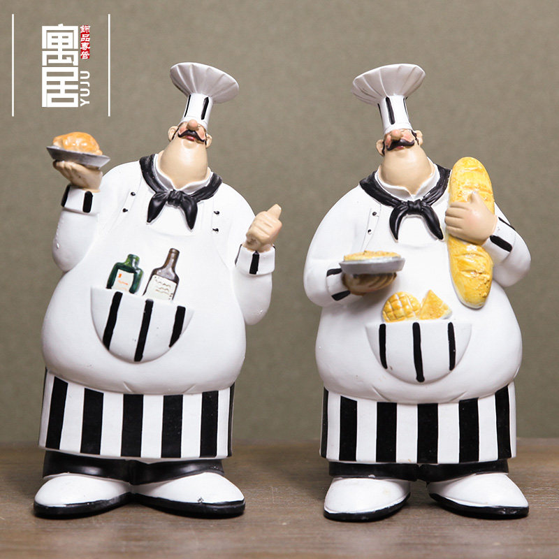美式乡村厨师人物墙饰工艺品摆件餐厅酒吧咖啡馆创意挂件壁挂壁饰