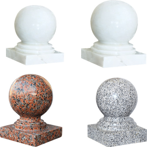 大理石圆球石球花岗岩石墩柱子大理石台石凳护栏河装饰门柱圆珠
