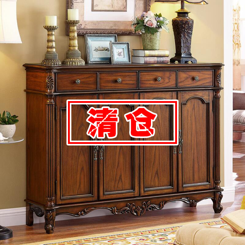 欧式实木鞋柜门厅k柜玄关美式鞋柜高对开门门口大容量三四门储物