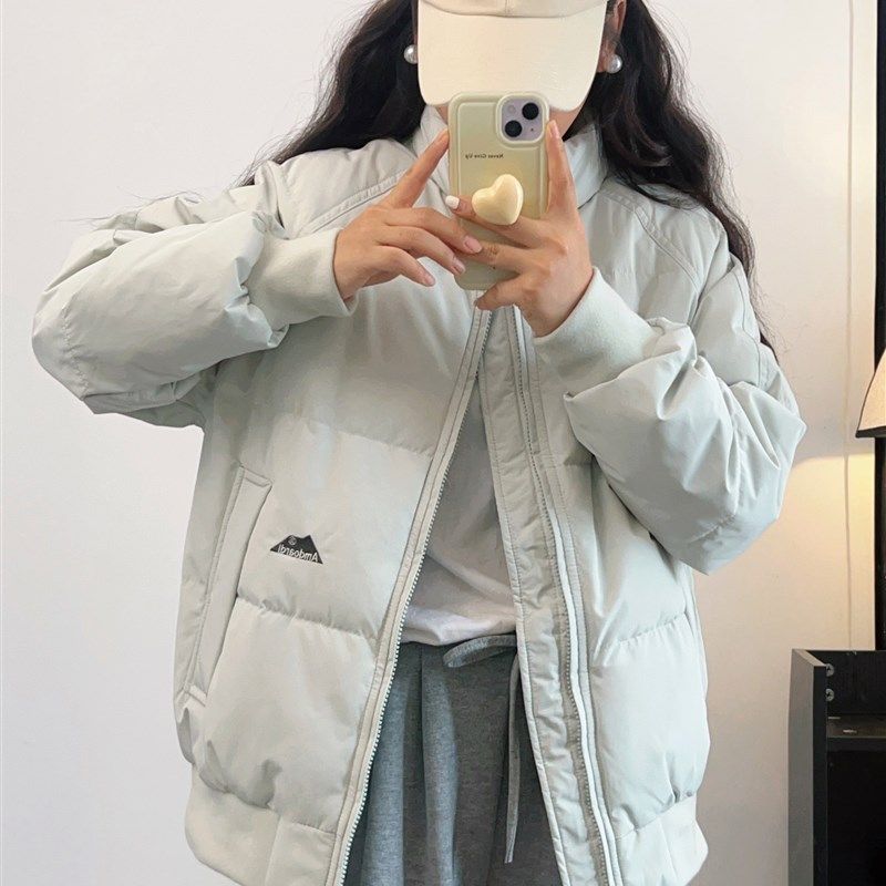 羽乐反季2024新款冬季韩版宽松加厚面包服小个子短款羽绒服女外套