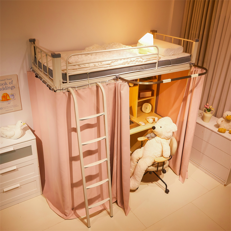 新款大学生宿舍床帘一体式蚊帐通用遮光布上铺上下铺支架全包封闭