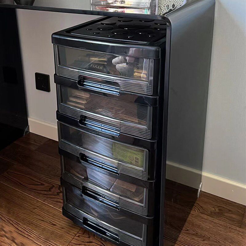 化妆桌塑料文具箱抽屉式储物柜网红梳妆台办公桌底下多层收纳柜