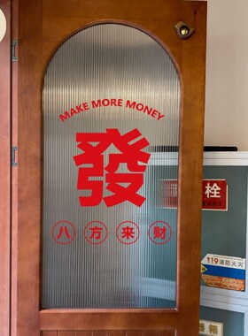 發喜庆祝福复古创意英文字八方来财服装店铺橱窗镜子墙玻璃门贴纸
