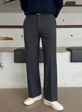 魔吉达韩国男装轻奢简洁设计舒适高腰抗皱直筒微弹休闲西裤PT2213