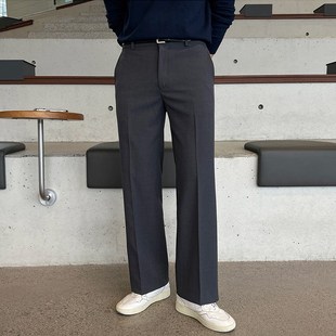 魔吉达韩国男装轻奢简洁设计舒适高腰抗皱直筒微弹休闲西裤PT2213