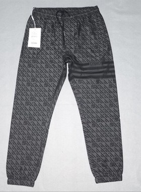 A(31男装秋冬厚卫裤 时尚提花休闲长裤潮牌运动面料宽松裤子3833