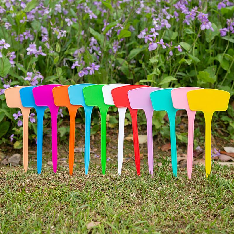 塑料加厚园艺标签花卉牌月季记号牌植物可书写插地牌固定杆