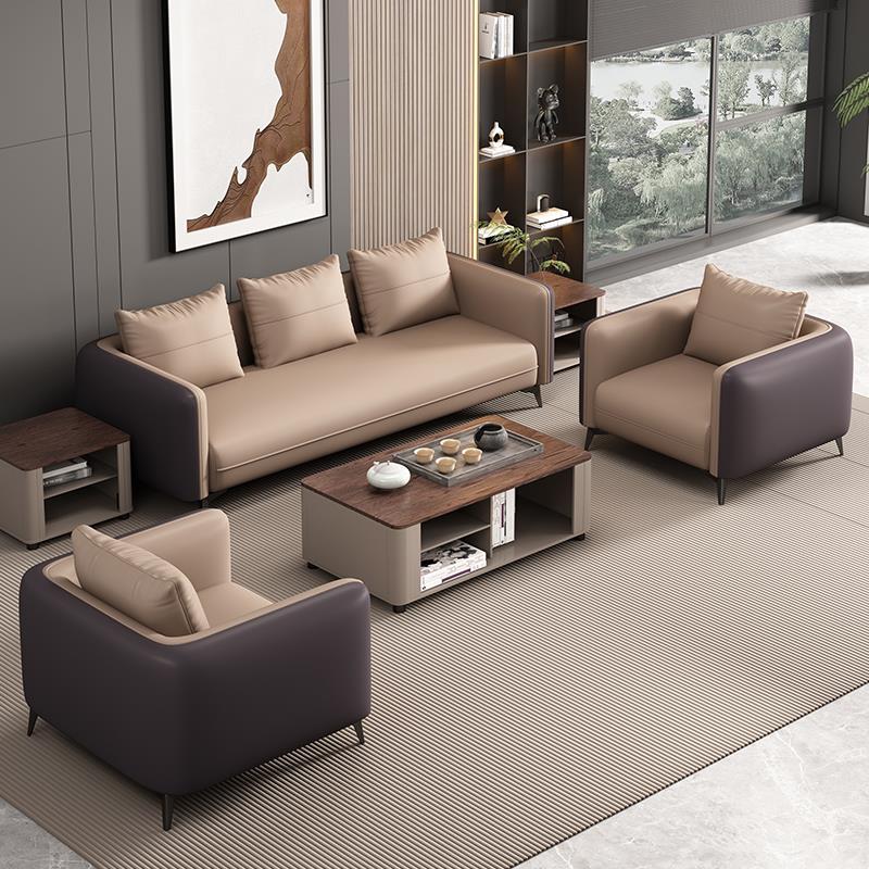 办公室沙发茶几组合套装简约现代休息区接待室会客三人位商务沙发