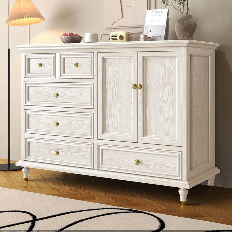 美式实木斗柜简约现代卧室床尾柜储物柜家用收纳柜客厅靠墙五斗柜