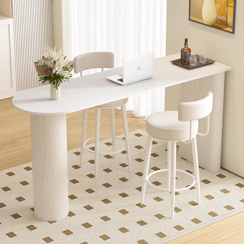 岩板高脚吧台桌椅奶油风长条桌酒吧客厅隔间窄桌水吧台餐柜