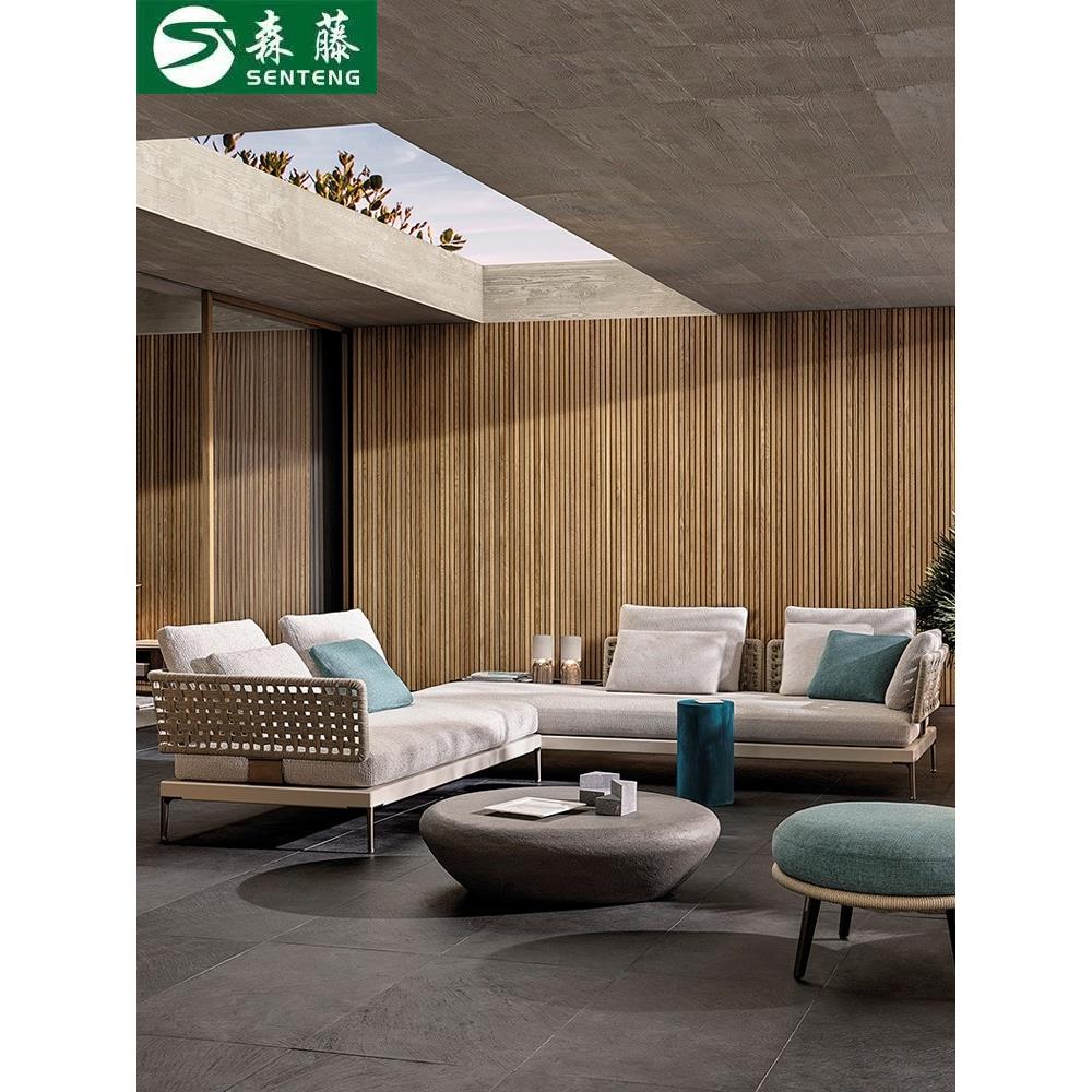 户外沙发北欧室外花园阳台别墅庭院藤编休闲转角沙发椅家具组合