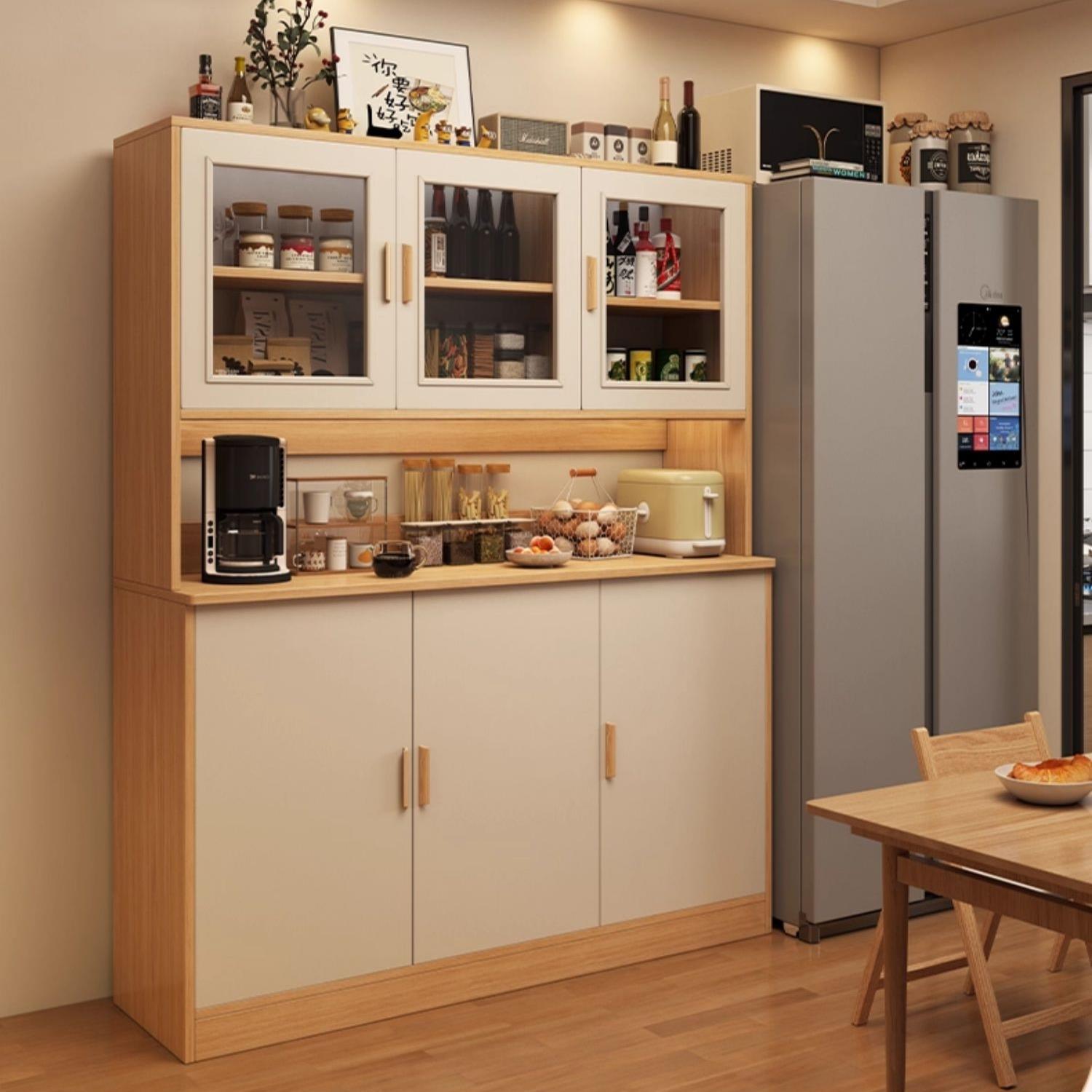 餐厅餐边柜一体靠墙酒柜小户型可放微波炉窄柜2025新款客厅储物柜