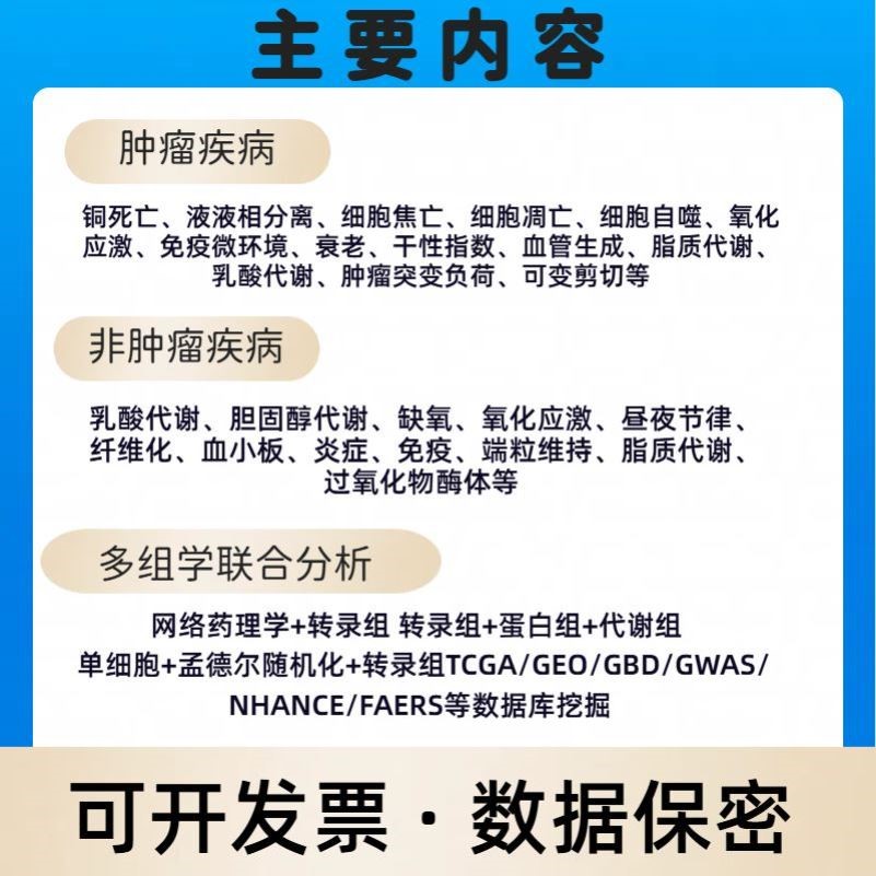 生信分析生物转录组服务2-8geo数据挖掘单细胞测序分析网路药理学