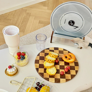 圆形剁肉木板厨具韩式实木菜板唱片两用家庭案板厨房专用大号