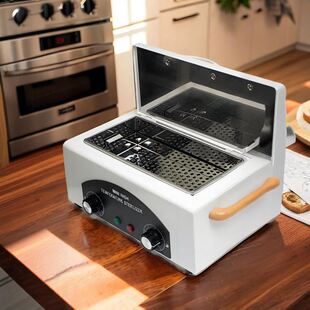 美甲美甲工具烘干绘本车针消毒盒美睫工具化妆收纳盒白色消毒柜