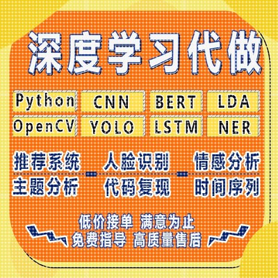 lstm时间序列python代做推荐系统cnn神经网络bert算法lda主题分析