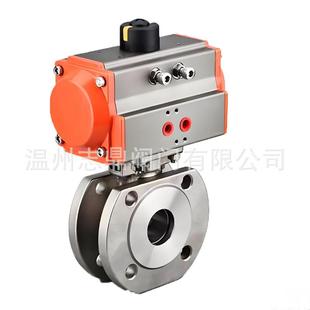 Q671F 16P气动对夹球阀气动切断阀对夹连接304不锈钢浮动式