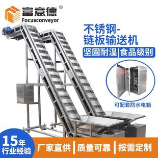 爬坡輸送機(jī) 廠家定制食品加工耐高溫鏈板輸送機(jī)04不銹鋼鏈條式