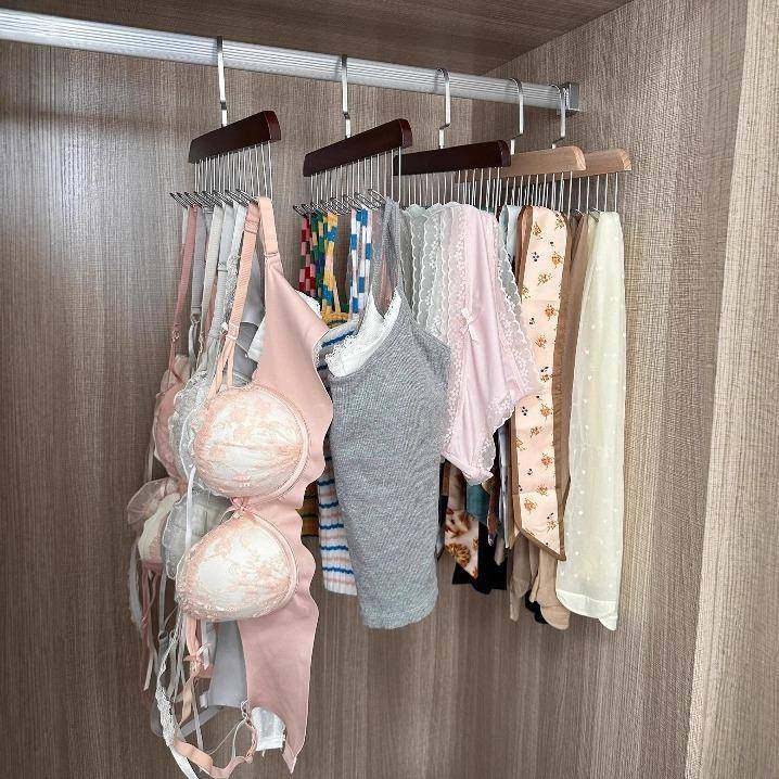 内衣实木衣架吊带木质挂架子多挂钩学生宿舍家用背心收纳多功能,收纳整理,木质衣架,淘宝优惠券,粉丝福利购,淘宝优惠卷