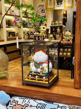 手工原创纹路硬化陶瓷幸运猫开业礼品高端饰品店收银饰品业务